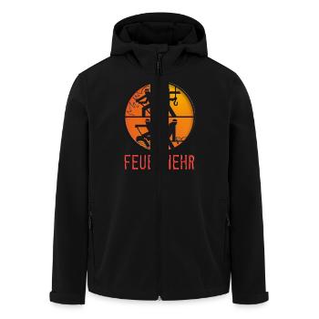 feuerwehr_symbole_012015_b - Recycelte Männer Softshell-Jacke von Stanley/Stella - Schwarz - Vorne - AI Model Male 185 light (185cm)