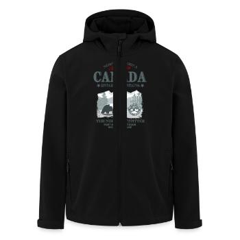 Canada - Grizzly Bear - Recycelte Männer Softshell-Jacke von Stanley/Stella - Schwarz - Vorne - AI Model Male 185 light (185cm)