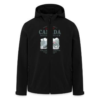 Canada - Fishing - Recycelte Männer Softshell-Jacke von Stanley/Stella - Schwarz - Vorne - AI Model Male 185 light (185cm)