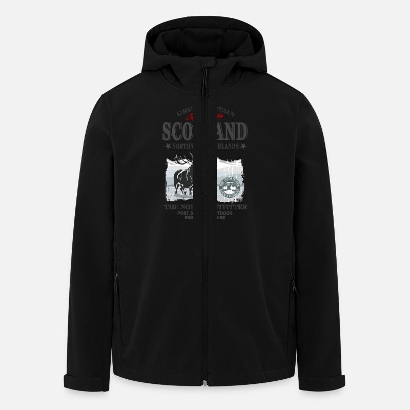 Scotland - Deer - Hirsch - Recycelte Männer Softshell-Jacke von Stanley/Stella - Schwarz