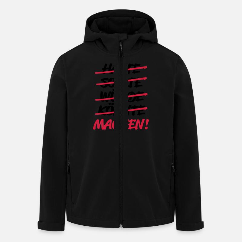 hätte sollte würde könnte - MACHEN! - Recycelte Männer Softshell-Jacke von Stanley/Stella - Schwarz