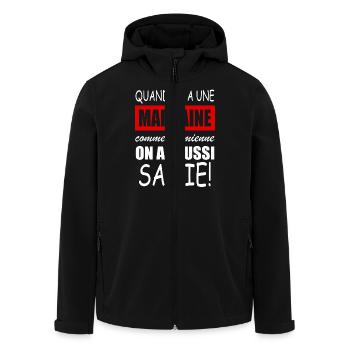 quand on a une marraine comme la mienne - Veste softshell homme en polyester recyclé Stanley/Stella - noir - Devant - AI Model Male 185 light (185cm)