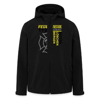 Feuerwehr 112 Retten Löschen Bergen Schützen - Recycelte Männer Softshell-Jacke von Stanley/Stella - Schwarz - Vorne - AI Model Male 185 light (185cm)