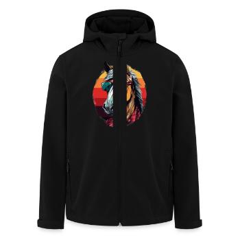 Urban Stallion - Graffiti Style - Men’s Recycled Softshell Jacket by Stanley/Stella - black - Front - AI Model Male 185 light (185cm)