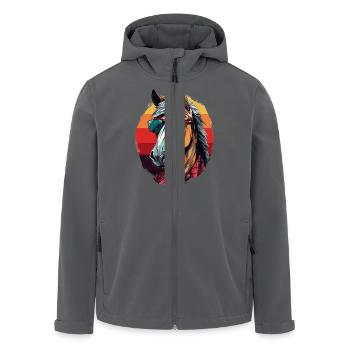 Urban Stallion - Graffiti Style - Veste softshell homme en polyester recyclé Stanley/Stella - charbon - Devant - AI Model Male 185 light (185cm)