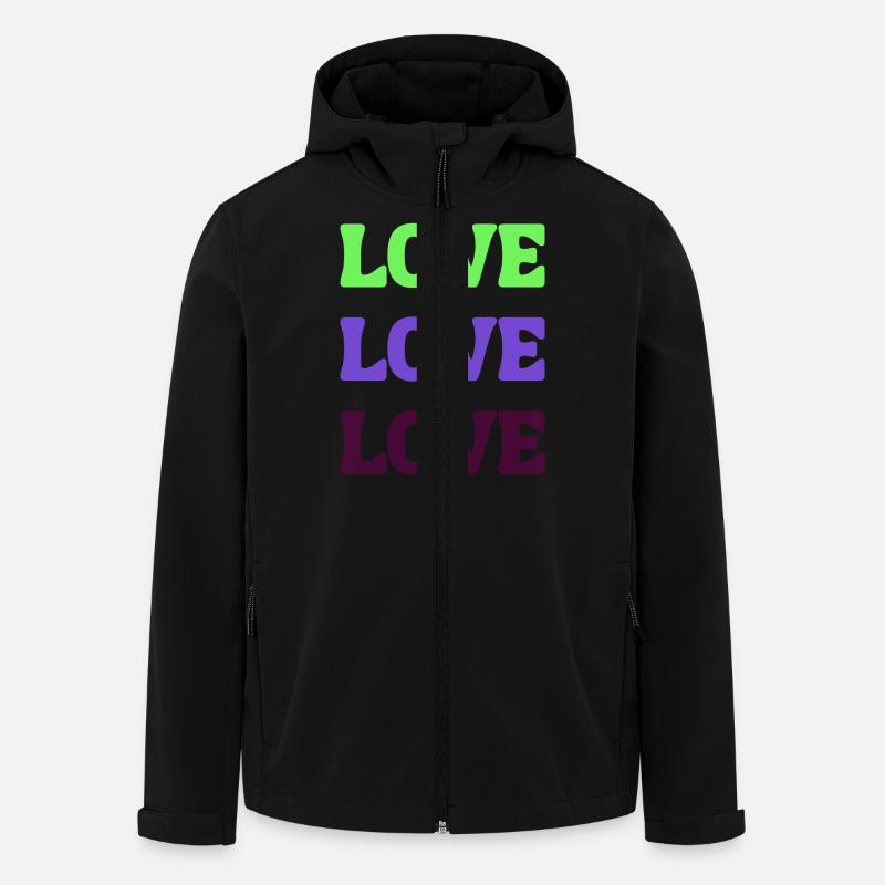 Love Love Love - Recycelte Männer Softshell-Jacke von Stanley/Stella - Schwarz
