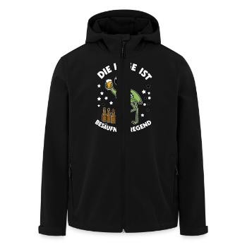 Lustiger grüner Flamingo - Recycelte Männer Softshell-Jacke von Stanley/Stella - Schwarz - Vorne - AI Model Male 185 light (185cm)