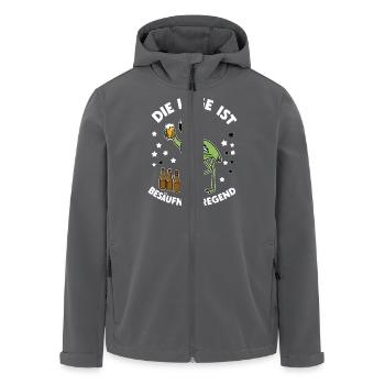 Drôle de flamant rose vert - Veste softshell homme en polyester recyclé Stanley/Stella - charbon - Devant - AI Model Male 185 light (185cm)