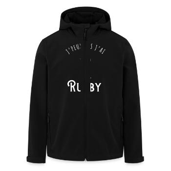 I can't I have rugby - Geschenkidee - Recycelte Männer Softshell-Jacke von Stanley/Stella - Schwarz - Vorne - AI Model Male 185 light (185cm)
