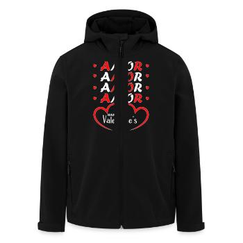 Alles Gute zum Valentinstag T-Shirt 2025 - Recycelte Männer Softshell-Jacke von Stanley/Stella - Schwarz - Vorne - AI Model Male 185 light (185cm)