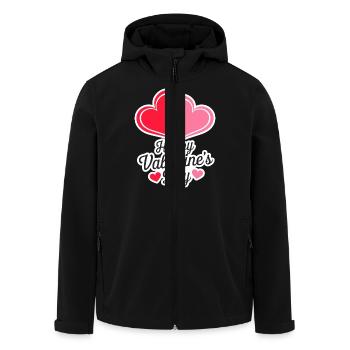Alles Gute zum Valentinstag T-Shirt, Liebesgeschenk, Herz - Recycelte Männer Softshell-Jacke von Stanley/Stella - Schwarz - Vorne - AI Model Male 185 light (185cm)