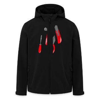 Handwerker sucht Werkzeug Design - Recycelte Männer Softshell-Jacke von Stanley/Stella - Schwarz - Vorne - AI Model Male 185 light (185cm)
