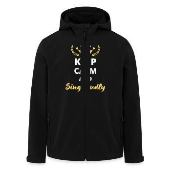 “Keep Calm and Sing Loudly” - Pour chanteurs - Veste softshell homme en polyester recyclé Stanley/Stella - noir - Devant - AI Model Male 185 light (185cm)