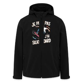 Je peux pas j'ai skateboard - Veste softshell homme en polyester recyclé Stanley/Stella - noir - Devant - AI Model Male 185 light (185cm)