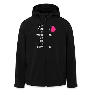 I Want A Boxing Videogame - Men’s Recycled Softshell Jacket by Stanley/Stella - black - Front - AI Model Male 185 light (185cm)