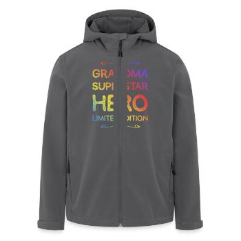 Beste Oma Heldin Spruch - Recycelte Männer Softshell-Jacke von Stanley/Stella - Schwarz - Vorne - AI Model Male 185 light (185cm)
