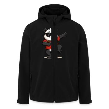 panda comic dance - Recycelte Männer Softshell-Jacke von Stanley/Stella - Schwarz - Vorne - AI Model Male 185 light (185cm)
