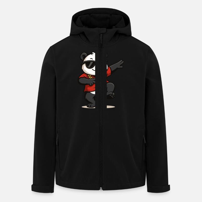 panda comic dance - Recycelte Männer Softshell-Jacke von Stanley/Stella - Schwarz