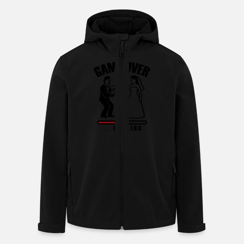 Game Over Chargement Mariage - Veste softshell homme en polyester recyclé Stanley/Stella - noir