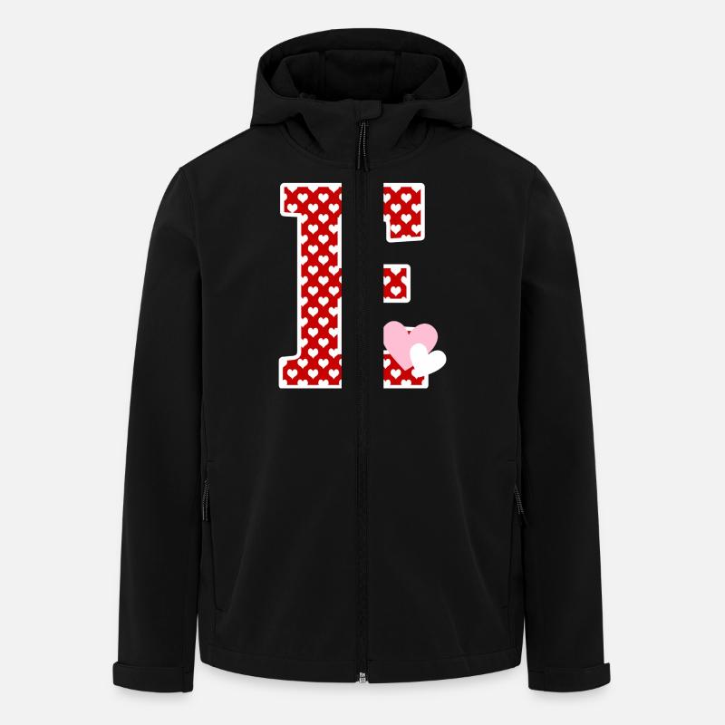 Letter E heart - Men’s Recycled Softshell Jacket by Stanley/Stella - black