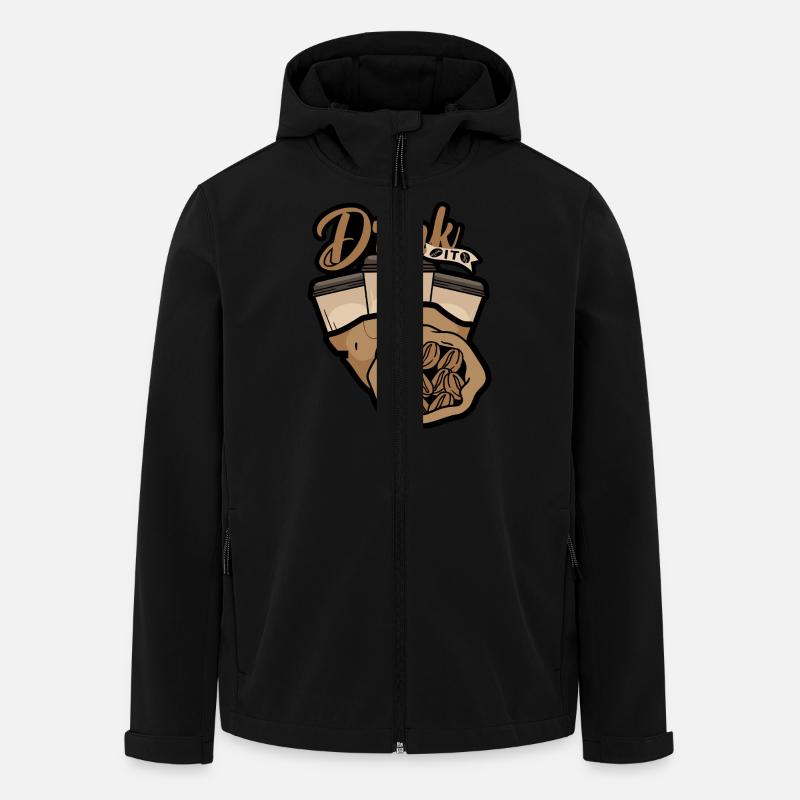 Une Pause café - Veste softshell homme en polyester recyclé Stanley/Stella - noir