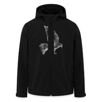 Dove - Men’s Recycled Softshell Jacket by Stanley/Stella - black - Front - AI Model Male 185 light (185cm)