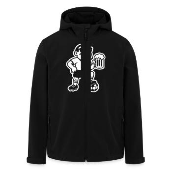 Football Beer - Men’s Recycled Softshell Jacket by Stanley/Stella - black - Front - AI Model Male 185 light (185cm)