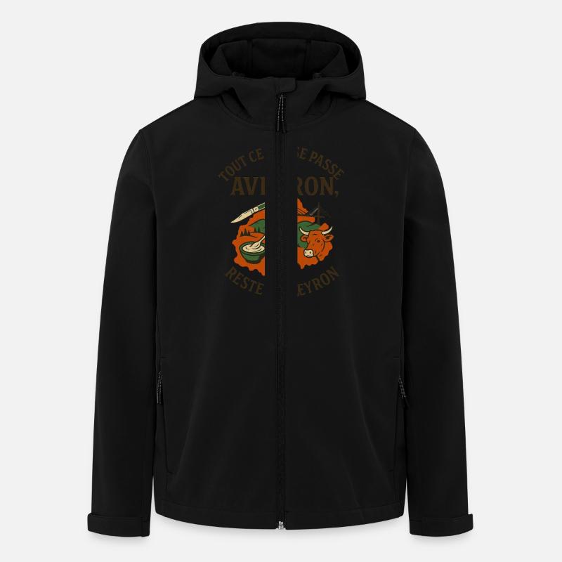 Aveyron Occitanie - Veste softshell homme en polyester recyclé Stanley/Stella - noir