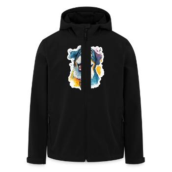 Saint-Bernard suisse majestueux - Veste softshell homme en polyester recyclé Stanley/Stella - noir - Devant - AI Model Male 185 light (185cm)