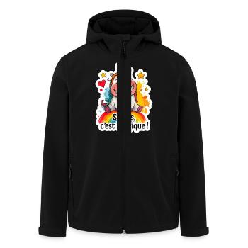 Magic Unicorn – Mouse, it's magic! - Men’s Recycled Softshell Jacket by Stanley/Stella - black - Front - AI Model Male 185 light (185cm)