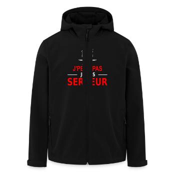 j'peux pas je suis serveur - Veste softshell homme en polyester recyclé Stanley/Stella - noir - Devant - AI Model Male 185 light (185cm)