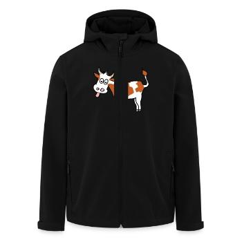 vache drôle - Veste softshell homme en polyester recyclé Stanley/Stella - noir - Devant - AI Model Male 185 light (185cm)