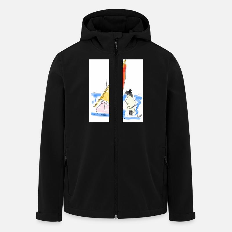 Free Boat - Recycelte MĂ€nner Softshell-Jacke von Stanley/Stella - Schwarz