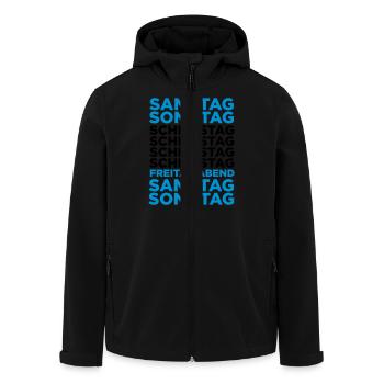 The shit day in a week! - Men’s Recycled Softshell Jacket by Stanley/Stella - black - Front - AI Model Male 185 light (185cm)