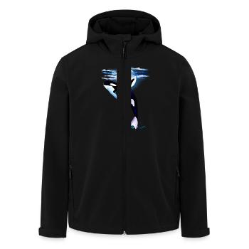 MOONSHINE ORCA - Men’s Recycled Softshell Jacket by Stanley/Stella - black - Front - AI Model Male 185 light (185cm)