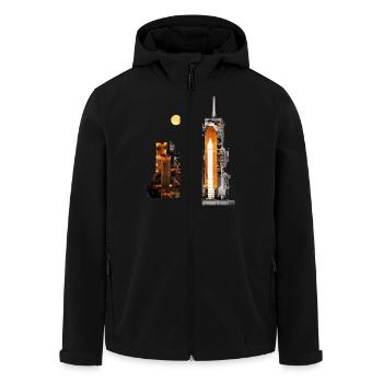 Rakete - Recycelte Männer Softshell-Jacke von Stanley/Stella - Schwarz - Vorne - AI Model Male 185 light (185cm)