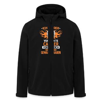 CAMPER - Recycelte Männer Softshell-Jacke von Stanley/Stella - Schwarz - Vorne - AI Model Male 185 light (185cm)