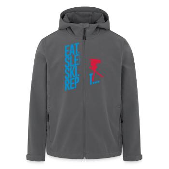 Eat sleep Ski repeat - Skiing-Urlaub-Winter-Schnee - Recycelte Männer Softshell-Jacke von Stanley/Stella - Schwarz - Vorne - AI Model Male 185 light (185cm)