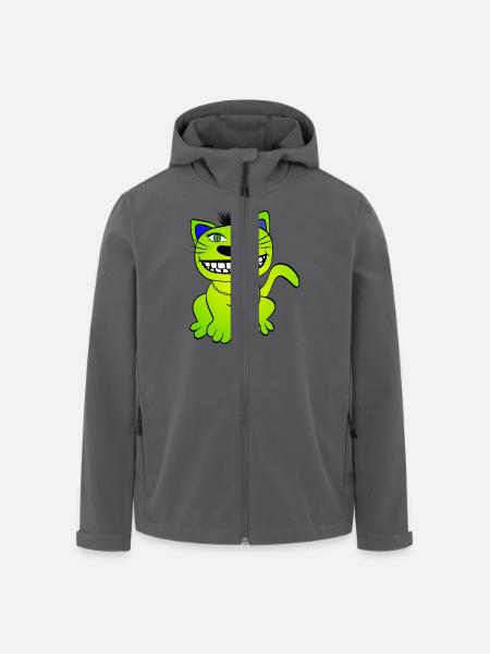 Katze - Cat - Recycelte Männer Softshell-Jacke von Stanley/Stella - Schwarz