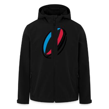 France rugby ball - Men’s Recycled Softshell Jacket by Stanley/Stella - black - Front - AI Model Male 185 light (185cm)