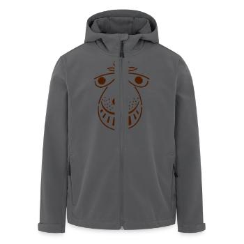 retro space hopper face - Men’s Recycled Softshell Jacket by Stanley/Stella - black - Front - AI Model Male 185 light (185cm)