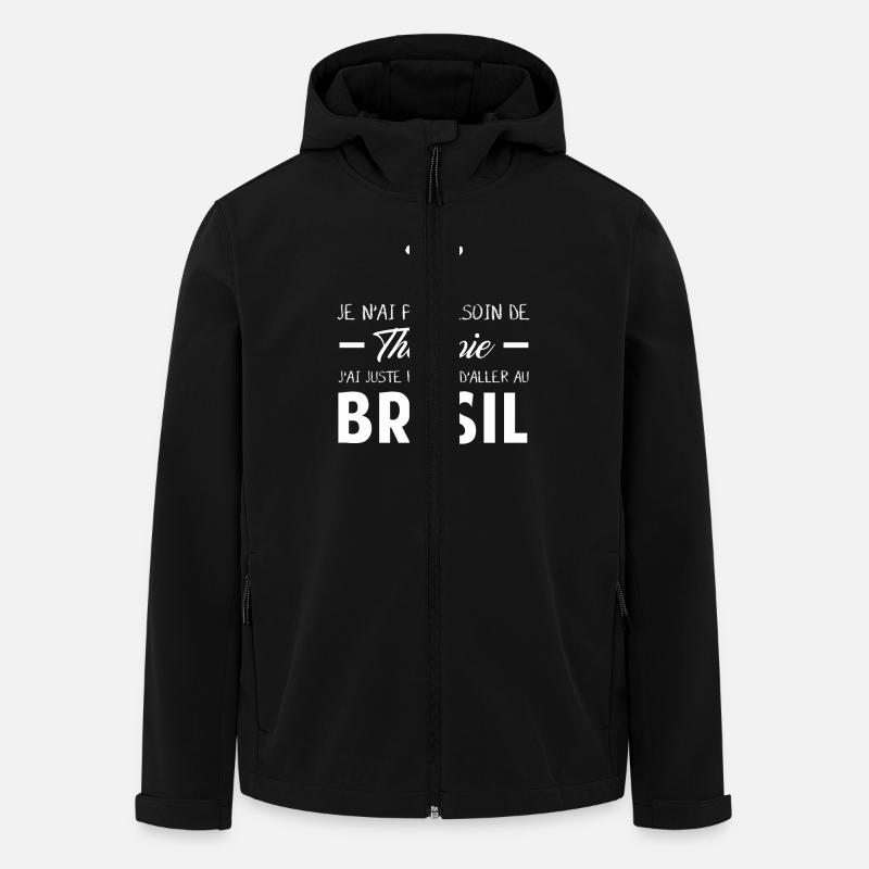 therapie bresil - Veste softshell homme en polyester recyclé Stanley/Stella - noir