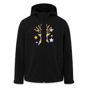 BirthdayStar5 - Recycelte Männer Softshell-Jacke von Stanley/Stella - Schwarz - Vorne - AI Model Male 185 light (185cm)