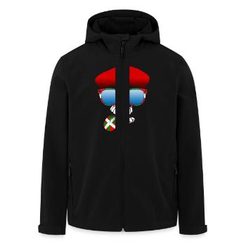 basque smiley 6 - Men’s Recycled Softshell Jacket by Stanley/Stella - black - Front - AI Model Male 185 light (185cm)