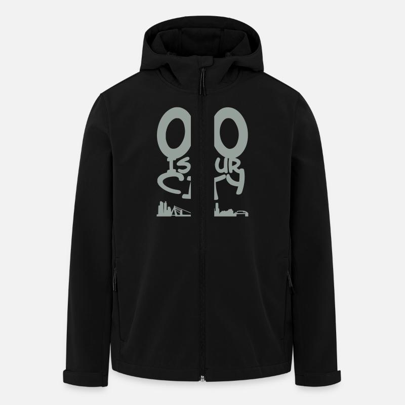 010 ist unsere Stadt - Recycelte Männer Softshell-Jacke von Stanley/Stella - Schwarz