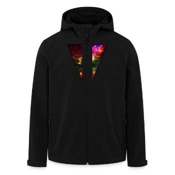 Hipster Universe - Recycelte Männer Softshell-Jacke von Stanley/Stella - Schwarz - Vorne - AI Model Male 185 light (185cm)