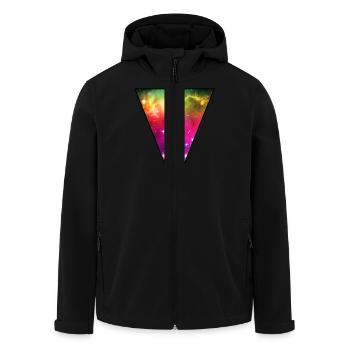 Regenbogen-Raum - Recycelte Männer Softshell-Jacke von Stanley/Stella - Schwarz - Vorne - AI Model Male 185 light (185cm)