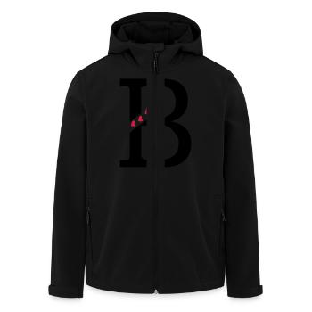 Capital lettre B avec des coeurs - Veste softshell homme en polyester recyclé Stanley/Stella - noir - Devant - AI Model Male 185 light (185cm)