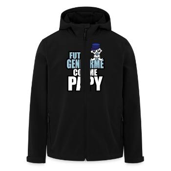 futur gendarme comme papy - Veste softshell homme en polyester recyclé Stanley/Stella - noir - Devant - AI Model Male 185 light (185cm)