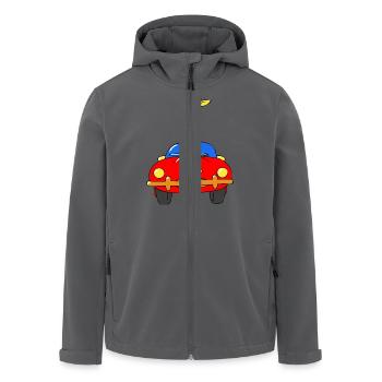 Giraffe driving car - Recycelte Männer Softshell-Jacke von Stanley/Stella - Schwarz - Vorne - AI Model Male 185 light (185cm)